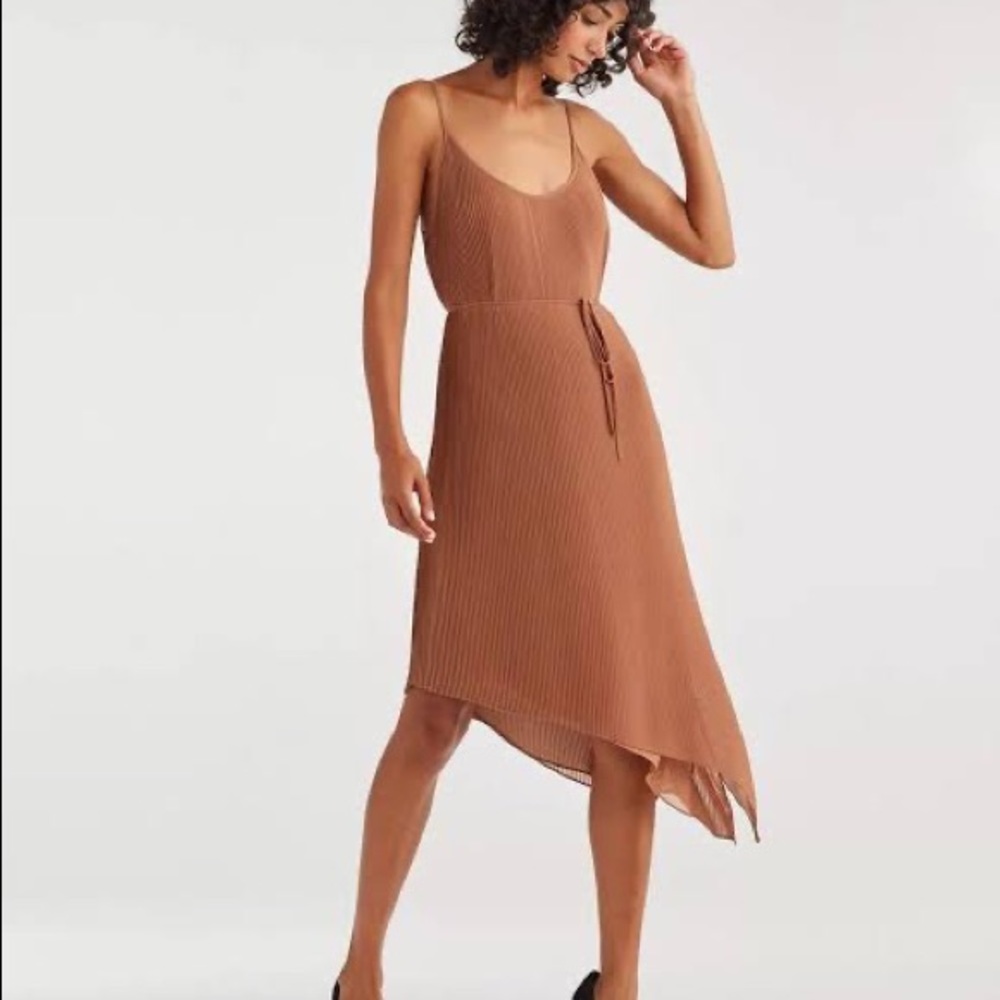 7 for all man Kind Pleated Chiffon Tie Dress